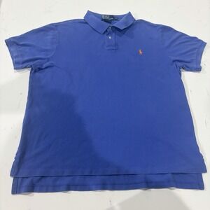 Polo Ralph Lauren Blue Polo Shirt XXL Men's Custom Fit Short Sleeve Logo